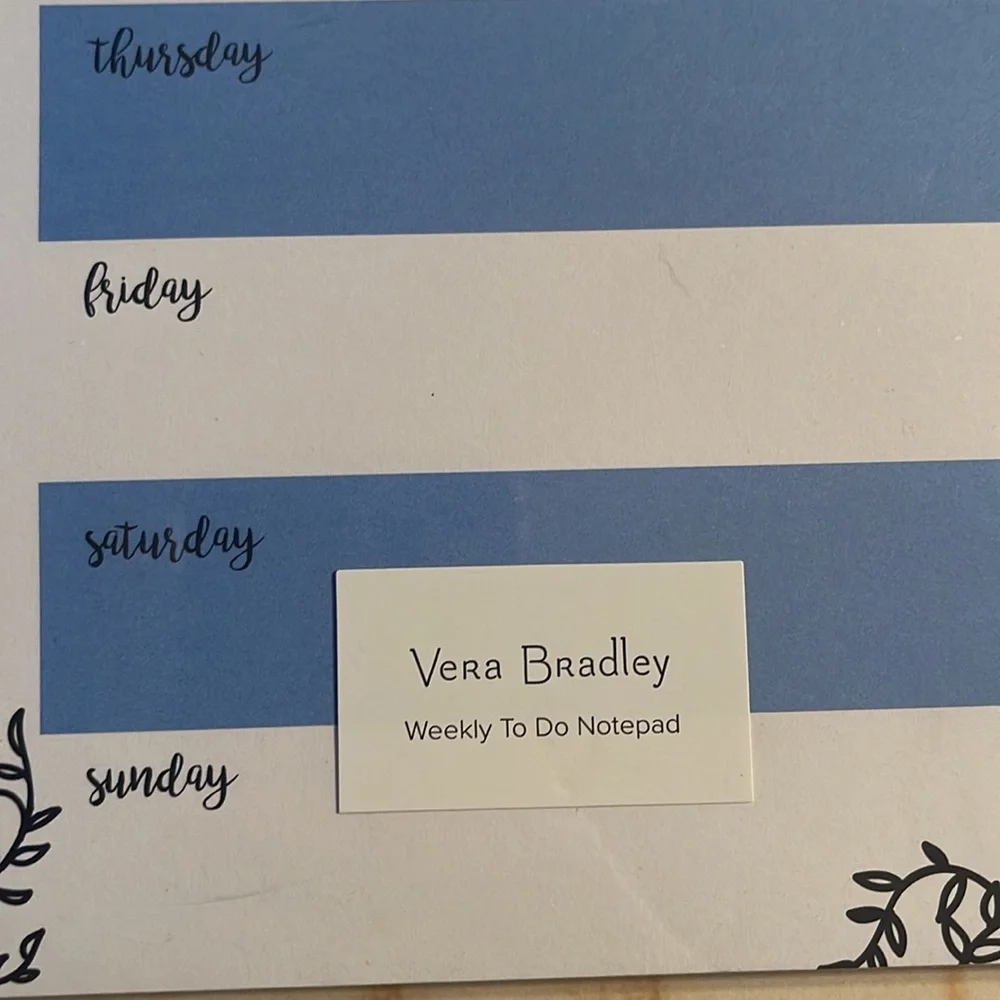 Vera Bradley Weekly To-Do Notepad- Seahorse of Course